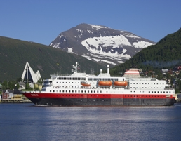 Coastal Steamer with Tromsdalstind by Bard Loken VisitTromso